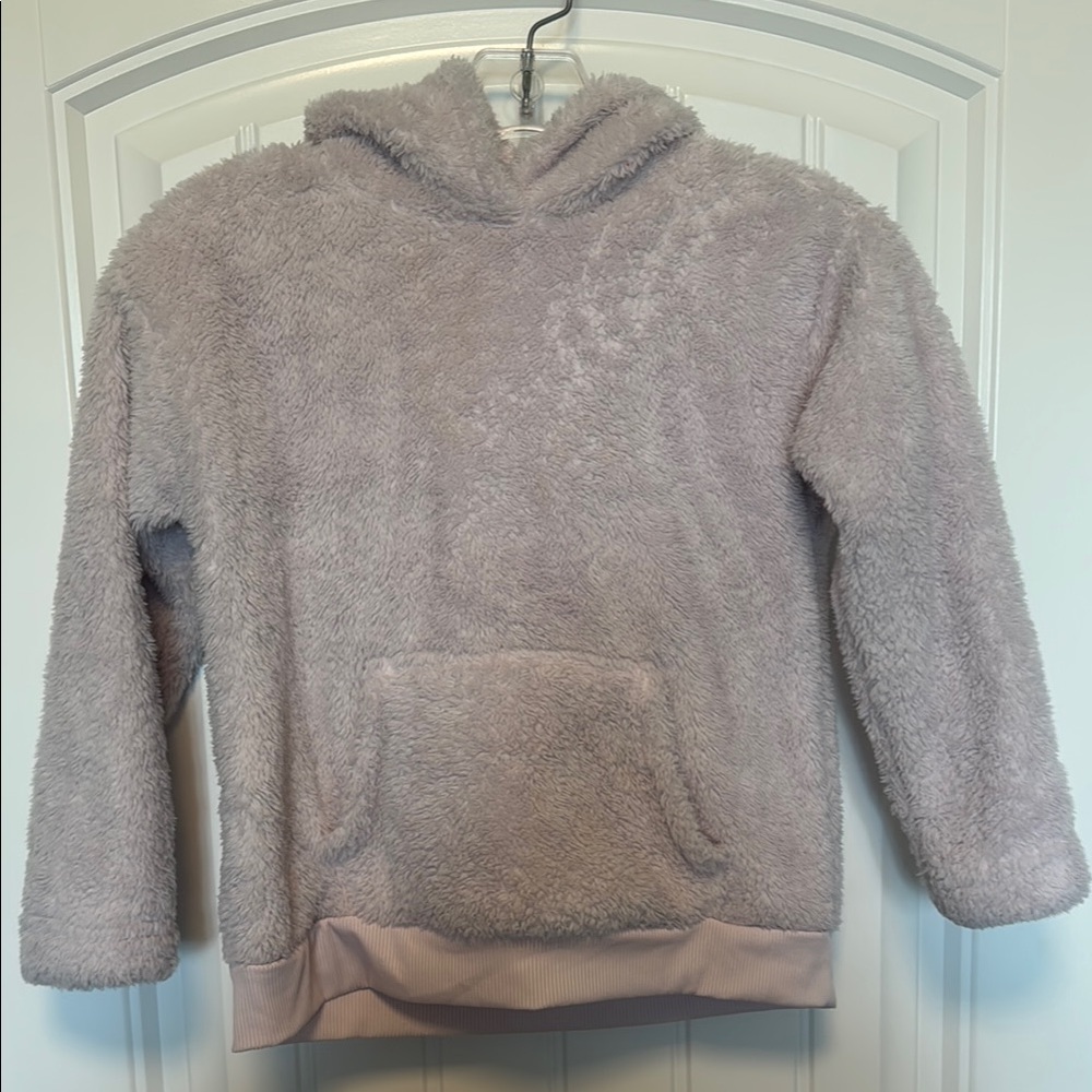 Layer 8 Girls Plush Hoodie in Soft Pink